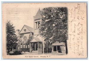 1921 First Baptist Church Chapel Exterior Waverly New York NY Vintage Postcard 