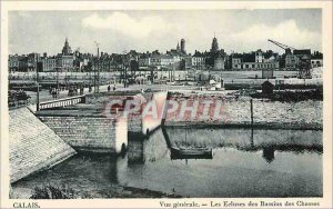 Old Postcard Calais General view of The Locks Basin Hunts