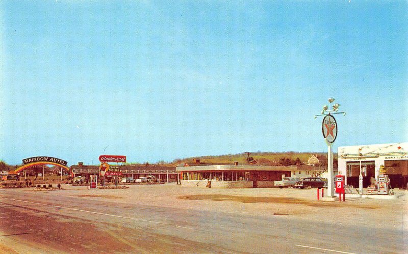 Chilhowie VA Rainbow Autel Diner Restaurant Texaco Gas Station Postcard.