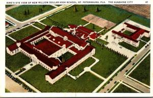 Florida St Petersburg Birds Eye View Million Dollar High School 1933