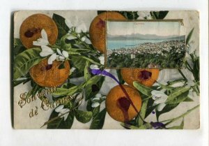 3120890 France Souvenir de CANNES old postcard w/ folded photos