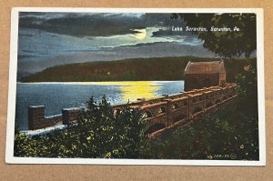 VINTAGE UNUSED .01 POSTCARD - LAKE SCRANTON AT NIGHT, SCRANTON, PA.