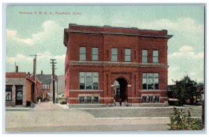 Pocatello Idaho Postcard Railroad YMCA Building Street Road 1910 Antique Vintage