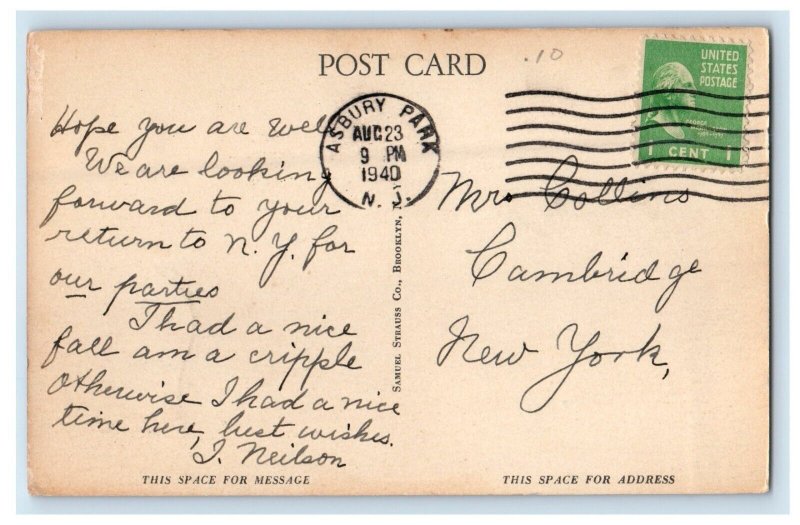 1940 First Methodist Episcopal Church Asbury Park New Jersey NJ Vintage Postcard