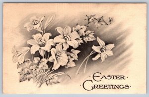 Easter Greetings, Flowers, Vintage Gibson Art Postcard