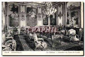 Old Postcard Chantilly Prince of breakfast Chateau de Conde