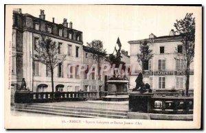 Old Postcard Nancy Lafayette Square statue Joan of Arc