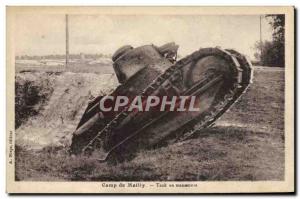 Postcard Old Army Tank Tank Camp Mailly maneuver