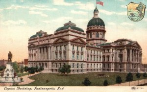 Vintage Postcard State Capitol Building Government Office Indianapolis Indiana