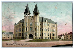 1908 Central High School Entrance Warren Pennsylvania PA Russell PA Postcard