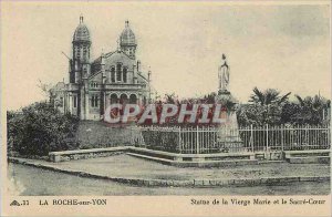 Old Postcard La Roche sur Yon Statue of the Virgin Mary and the Sacred Heart