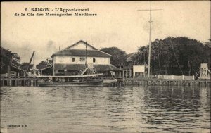 Saigon Vietnam L'Appontement c1910 Postcard