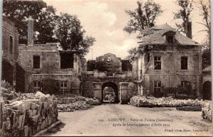 VINTAGE POSTCARD INTERIOR OF THE ENTRANCE SECTION TO LONGWY AFTER THE AUGUST 191