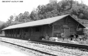 Allen Kentucky 1986 Chesapeake-Ohio train depot real photo pc Z23745