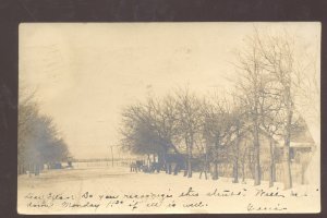 RPPC UTICA NEBRASKA WINTER SNOW ICE RESIDENCE STREET REAL PHOTO POSTCARD