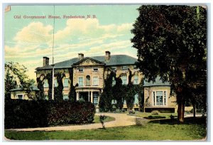 1909 Old Government House Fredericton New Brunswick Canada Posted Postcard 