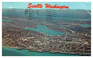 Postcard AERIAL VIEW SCENE Seattle Washington WA AS3090