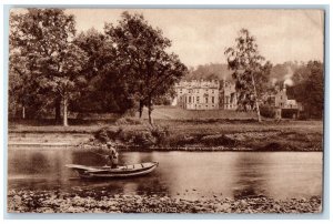 c1940's Boating Scene Building River at Abbotsford BC Canada Postcard