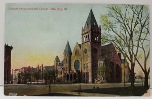 Central Congressional Church Galesburg Illinois Postcard B15