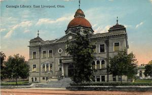 Vintage Postcard Carnegie Library East Liverpool OH Columbiana County,