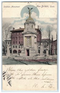 1905 Soldiers Monument Exterior Scene New Britain Connecticut CT Posted Postcard