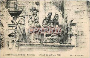 Old Postcard Saint Thegonnec Finistere detail Calvary 1610