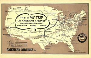 This is MY TRIP on  American Airlines Postcard