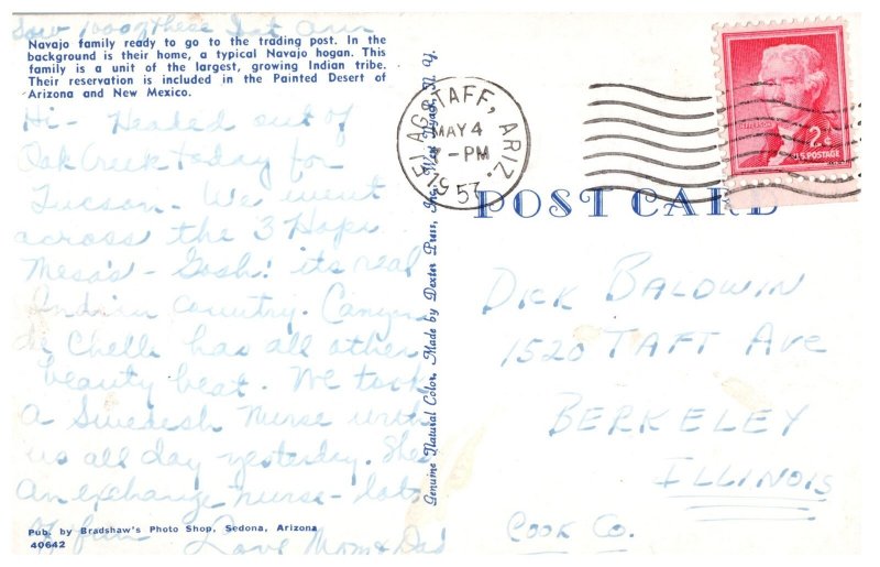 1950s Navajo Family Trading Post Painted Desert Vintage Postcard