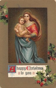 Madonna & child #1273 Nister Dutton christmas postcard ac110