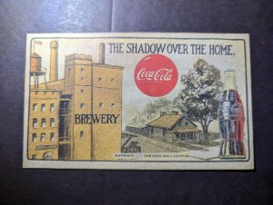 Mint 1947 USA Coca Cola Prohibition Era Postcard The Shadow Over The Home