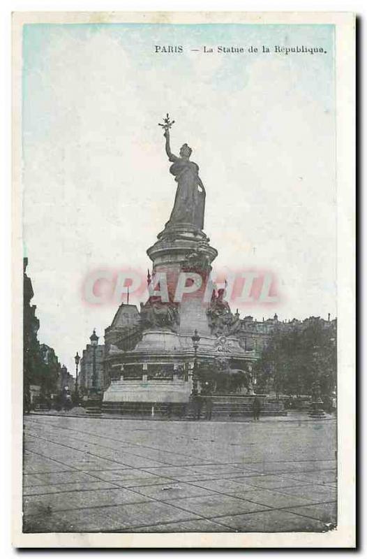 CARTE Postale Old Paris Statue of the Republic