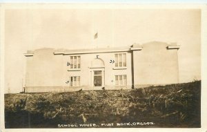 Postcard RPPC Oregon Pilot Rock School House 23-7681