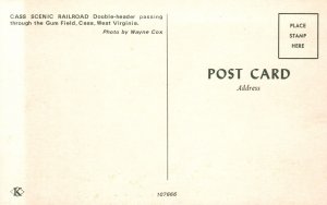 Vintage Postcard Cass Scenic Railroad Double-Header Gum Field Cass West Virginia