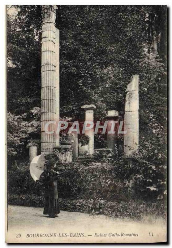 Old Postcard Bourbonne Les Bains Gallo Roman Ruins