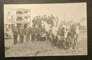 Unused Vintage US Soldiers With American Flags Horse And Bearer RPPC-