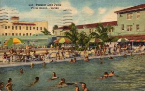 Florida Palm Beach Popular Lido Pools 1954 Curteich