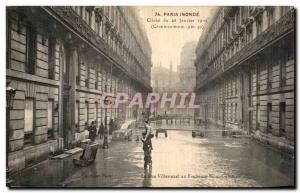 Old Postcard Paris Floods Viller La Rue Faubourg Saint-Germain to excel