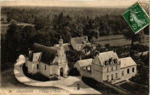 CPA CHAMBORD - L'Église et l'École (253368)