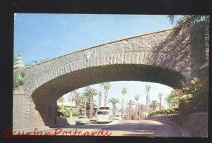 RIVERSIDE CALIFORNIA 1950's CARS BUS ROUTE 66 BRIDGE VINTAGE POSTCARD