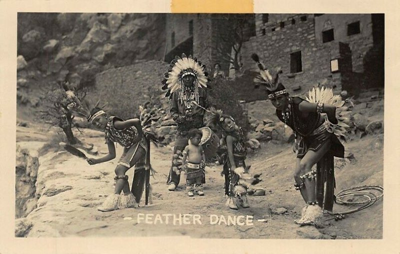 Indian Feather Dance Real Photo Postcard