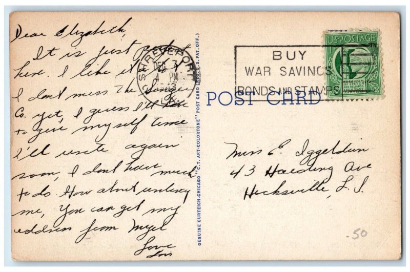 1943 Cutting Shocking and Stocking Sugar Cane Shreveport LA Posted Postcard