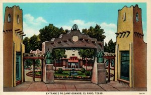 USA Entrance To Camp Grande EL Paso Texas Vintage Postcard 08.77