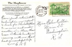 Washington D.C. The Mayflower Hotel  , Airmail Cancel