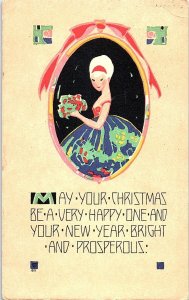 1921 CHRISTMAS GREETING WHEAT RIDGE LUTHERAN SANITARIUM NEBRASKA POSTCARD 41-14