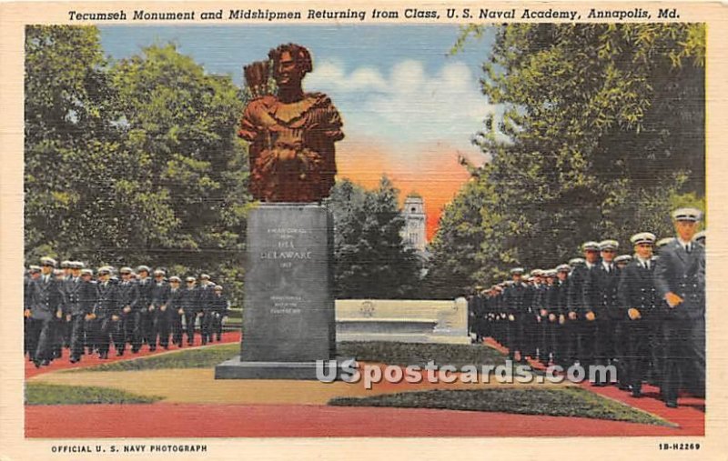 Tecumseh Monument & Midshipmen in Annapolis, Maryland