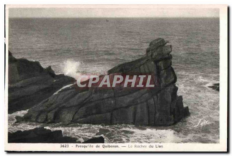 Old Postcard Presqu island of Quiberon The Lion Rocks