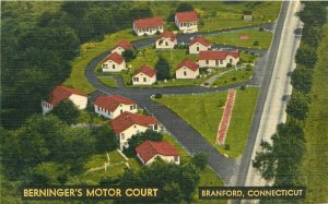 Andres Berninger's Motor Court roadside Branford Connecticut 1940s Postcard 9218