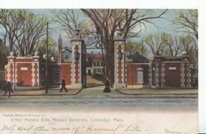 America Postcard - Harvard Gate, Harvard University, Cambridge, Mass - Ref 1158A