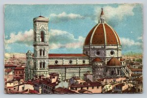 The Cathedral seen from Saint Michael in FLORENCE Italy Vintage Postcard 1152