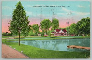 Grand Rapids Michigan~State Fish Hatchery~Vintage Postcard